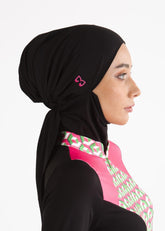 Pembe Logo Nakışlı Deniz Tesettür Bone